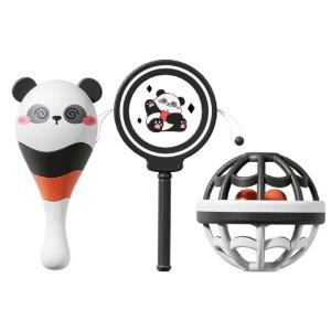 Cartoon Shaker Grasping Toy for Toddlers Nursery Room Decors Soother Toy Baby Cartoon Panda Rattle Toy Newborns Gift