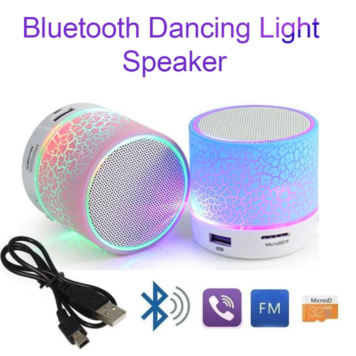 A9 Mini Portable Speaker Bluetooth Wireless Car Audio Dazzling Crack LED  Lights Subwoofer Support TF Card USB Charging For PC Lazada PH