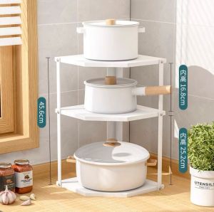 ❣️SPACEIDEAS❣️ Corner Metal Under Sink Organizer Rack | Countertop Organizer Rack | Pot Rack | Pan Rack | Lid Rack | Pot Holder | Pan Holder | Lid Holder | Pot Stand | Pan Stand | Lid Stand | Kitchen Rack | Desktop Organizer Rack| Seasoning Rack