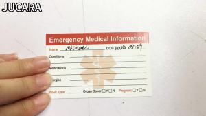 4 Pack Alert Emergency Contact Information Id Card for Wallet and 2 Pcs Alert See Card in Wallet Keychain