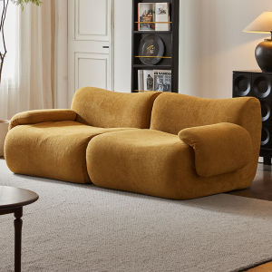 [PRE-ORDER] Modern Cream Sectional Sofa Set Boucle Fabric Couch for Office Apartment Upholstered Furniture Sponge Filling for Living Room