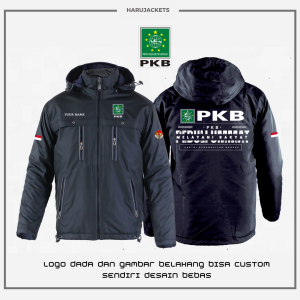 Jaket Hoodie Custom PKB Zipper Tahan Air Gaya Korea untuk Musim Dingin