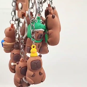 Xách tay thời trang đính capybara Collector móc giữ khóa cho ba lô Key tổ chức và tăng cường phong cách độc đáo