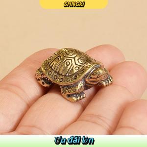 SHNGki 1 cái đồ trang trí rùa bằng đồng nguyên khối Cổ Đồ trang trí mô phỏng trang trí bàn văn phòng tại nhà điêu khắc động vật Trường Thọ