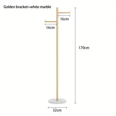 Marble Base Floor Standing Coat Rack Simple Bedroom Clothes Hanging Rack Multifunctional Organizer for Clothes Rack Bag and Hat