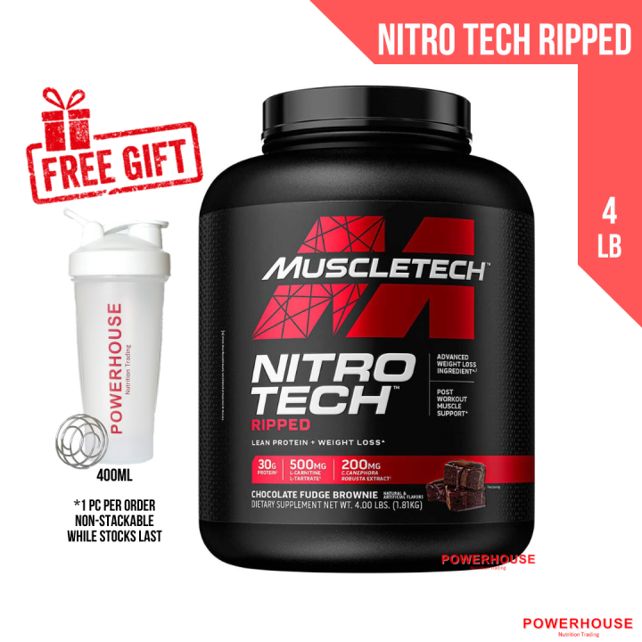 Muscletech Nitrotech Ripped Whey Protein 4lbs Nitro Tech Ripped Weight Loss Formula Boost 5954