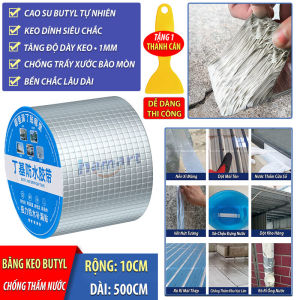 Băng Keo Chống Thấm Nước Butyl Dán Mái Tôn Chống Dột Vá Đường Ống Tường Sửa Chữa Nhà Cửa Siêu Dính