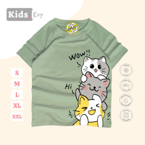 KIDS.KUY Kaos Distro Anak Perempuan Premium Usia 1-12 Tahun Motif Kucing Secondstar