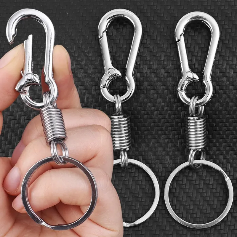 10/5/1pcs Retractable Spring Key Chain Stainless Steel Gourd