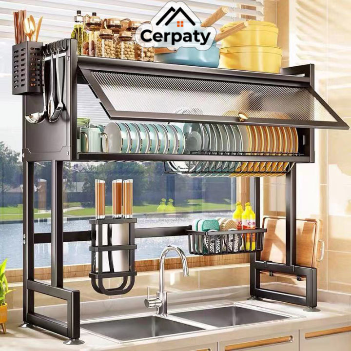 Stainless Steel Dish Rack Drainers Kitchen Rack Sink Rak Pinggan ...