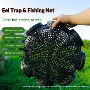 SERENEGLOW Upgraded Plastic Eel Trap with One-Way Entrance High Capacity for Catching Eels Fish Crayfish and Loaches