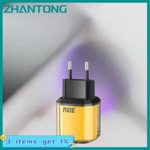ZHANTONG อะแดปเตอร์ชาร์จเร็วขนาดเล็กแบบพกพา30W 2พอร์ตชนิด C USB ชาร์จเร็วปลั๊ก EU us uk สำหรับ Xiaomi