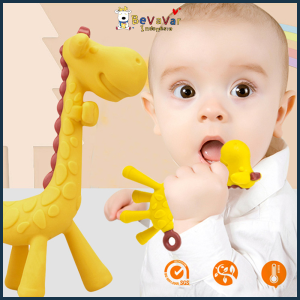 BEVAVAR Mainan Gigitan Bayi bentuk Jerapah / Teether Bayi Giraffe BPA FREE
