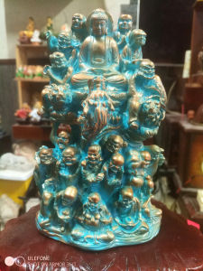 TƯỢNG PHẬT TỔ NGỌA RỒNG CÙNG 18 VỊ LA HÁN ( size lớn cao 20cm)