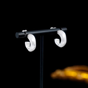 Fashionable Ring Gift 极简几何拉丝C形金属耳钉女冷淡风小众高级感时尚百搭耳环耳饰 品