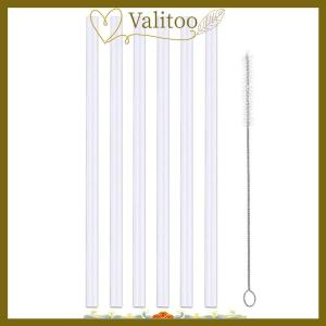 [Valitoo] 6 Pack Replacement Straws Compatible Stanley 40oz Tumbler Plastic Clear Reusable For Travel Tumbler Ice Cup Straw Set