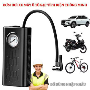 Máy bơm hơi xe máy ô tô bơm phao máy sạc pin tích điện thế hệ mới