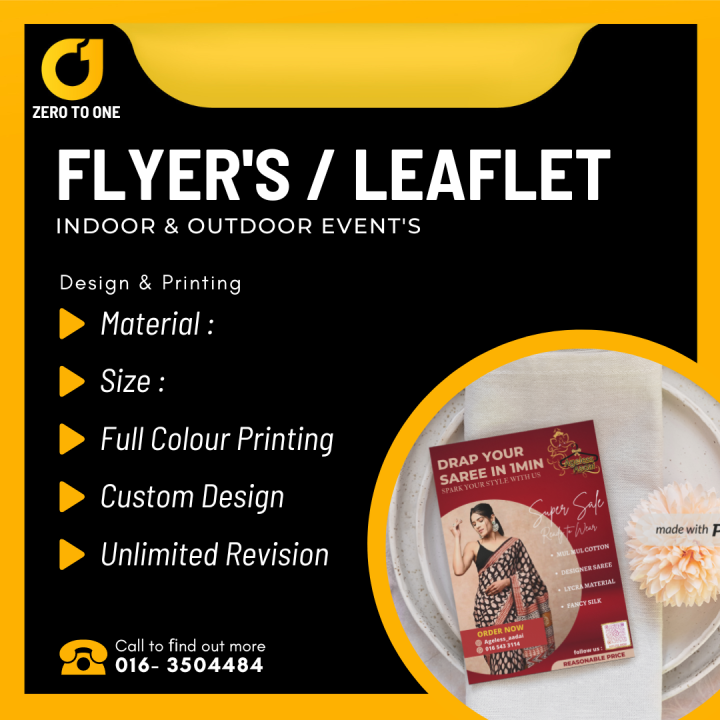 FLYERS / BROCHURE / LEAFLET / FLYER DESIGN / PRINTING ( A4 & A5 ) | Lazada