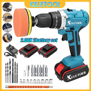 Cordless Drill Set Power Drill Kit with Battery and Charger electric drill home improvement Keyless Chuck Built in LED 21+1 Torque Setting small drill