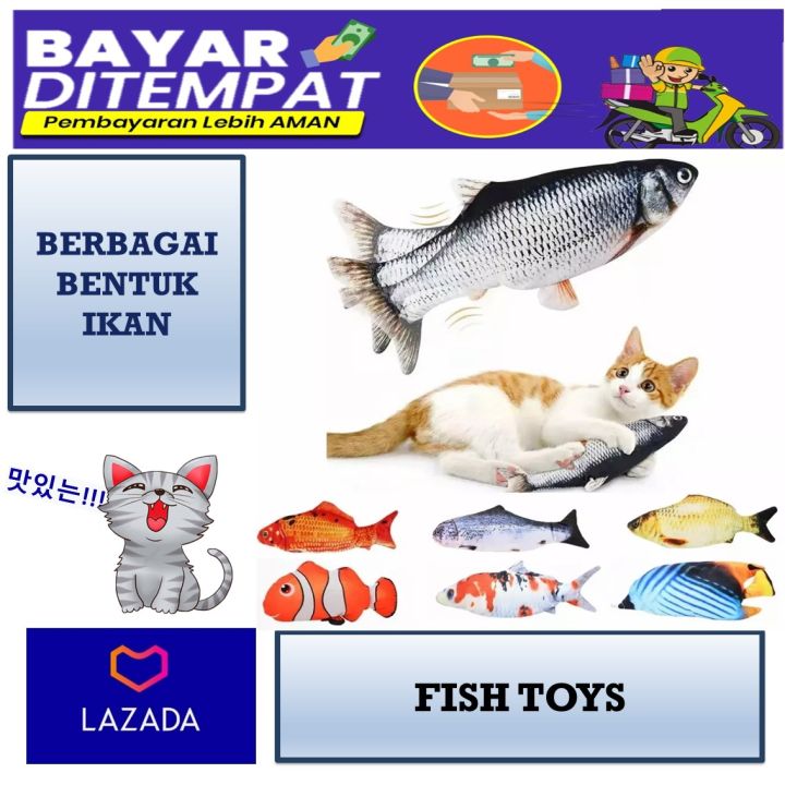 Mainan Kucing catnip Ikan ukuran 20cm Fish Toys Catmint mainan gigitan kucing
