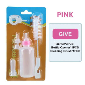 5pcs/set Pet Feeding Milk Bottle Kitten Puppy Young Rabbit Nursing Water Milk Bottle Set Pet Nursing Feeding Bottle