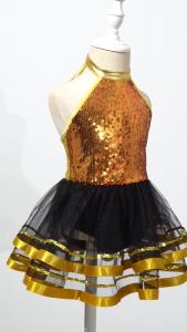 Kids Girls Sequins Ballet Jersey Costume Gymnastics Leotard Figure Skating Latin Jazz Dance Performance Mesh Tutu Skirted Dress2026