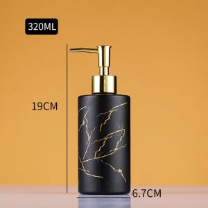 FUDESHE 350มล. ขวดอิมัลชันแก้ว เซรามิกส์ Marbling ขวดน้ำยาทำความสะอาดมือ  เครื่องจ่ายสบู่ ขวดโลชั่นอาบน้ำ