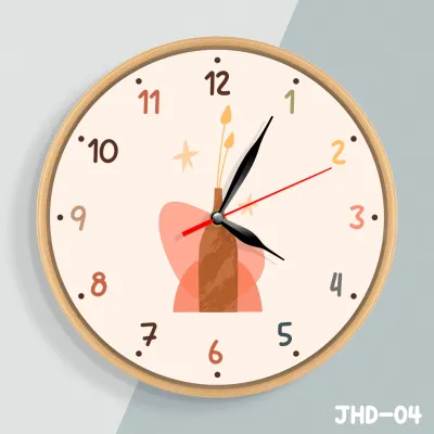 Jam Dinding Custom Aesthetic Bunga Art Modern Hadiah Souvenir Jam Karakter Bandung JHD