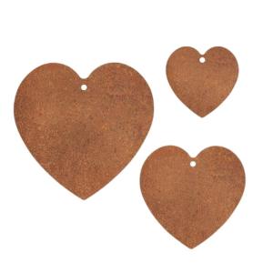 3Pieces Heart Shape Garden Stakes with Rust Steel Design for Romance Outdoor and Home Decorative Accessories