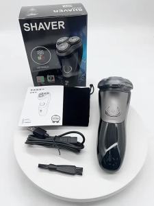 AE Magnetic suction mens full-body washable electric shaver rechargeable convenient for both dry and wet shaving with floating triple blade head