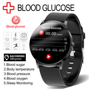 2024 New NFC Non-Invasive Blood Glucose Smart Watch Men Thermometer Heart Rate Health Monitor IP68 Waterproof Smart Watch