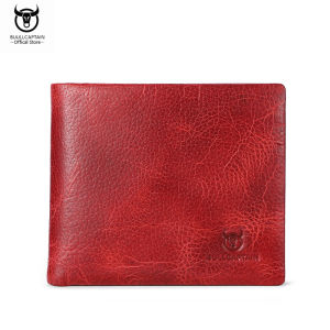 BULLCAPTAIN 100% Genuine Leather Mens Wallet Business Casual Multi-Card Slot Wallet RFID Anti-theft Wallet