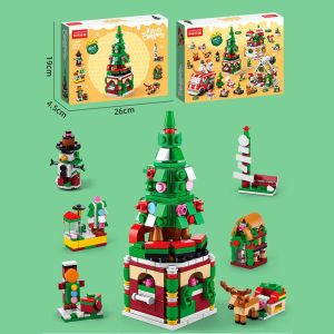 HAHA TOY Block Bangunan Natal Gift 6 In 1 DIY Mini Brick Hadiah Natal Santa Klaus Mini Hadiah Anak