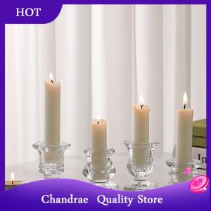 [Chandrae] เชิงเทียนแก้วแปลกใหม่ตกแต่งแบบนอร์ดิกเชิงเทียนโรแมนติกยืนเทียนตั้งโต๊ะเครื่องประดับงานแต่งงานของขวัญเครื่องประดับ