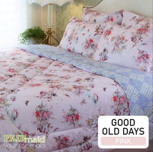 FAIRmaid ชุดผ้าปูที่นอนรัดมุม+ปลอกหมอนหนุน ลาย Good Old Days ที่นอน 6 ฟุต / 5 ฟุต / 3.5 ฟุต (ผ้าปู ปลอกหมอน)