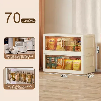 [SIÊU LỚN] Tủ Nhựa Đựng Đồ Gấp Gọn Rộng Đa NăngĐựng Đồ Đa Năng Thông MinhBánh Xe 360 Di Chuyển Tiện LợiNhựa PP