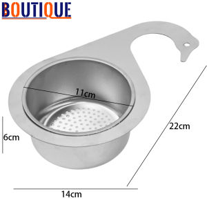 Stainless Steel Swan Drain Basket Filter Storage Rack Sink Drain Strainer Basket Removable Hanging Drainage Basket
