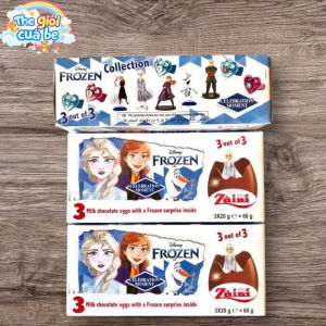 [Date:1/2027] Hộp 3 quả Socola đồ trứng Frozen Disney Zaini Ý
