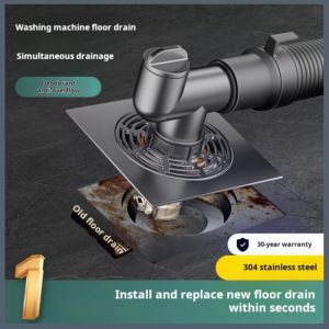 Stainless Steel Floor Drain Core Large Size Washing Machine Drain Connector Cover Quick Drainage