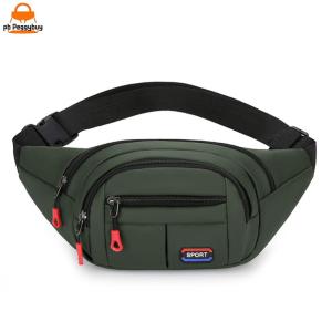Men Women Sling Bag with 4-Zipper Pockets Waist Bag with Adjustable Strap Fashion Waist Pack for Travel Hiking Running