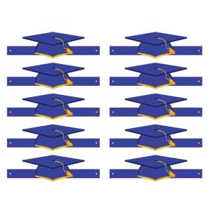 Topi Wisuda กระดาษสี10ชิ้นสำหรับงานกิจกรรมของโรงเรียนและการเฉลิมฉลองประกอบง่ายหมวกมีพู่การตกแต่งงานปาร์ตี้