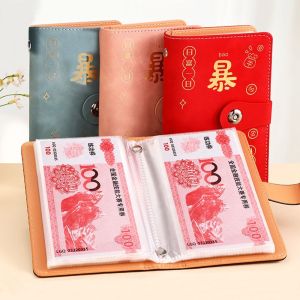 YESMILE Save Money 100 Envelopes Money Saving Challeng PU Get Rich Overnight Mini Binder Savings Challenge Year Gift Waterproof Budget Binder Lovers