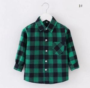 Kemeja Flanel Anak Perempuan Lengan Panjang / Blus Flanel Kotak-kotak untuk Anak usia 5-12 Tahun