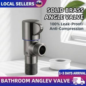 Angle Brass Angle Valve G1/2 90° Right Angle Stop Valve Anti-Compression for Kitchen Bidet
