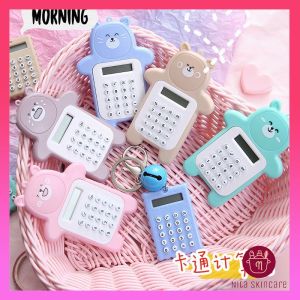 Kalkulator Mini Beruang 8 Digit Portabel Bisa Digantung Mainan Kunci Tas