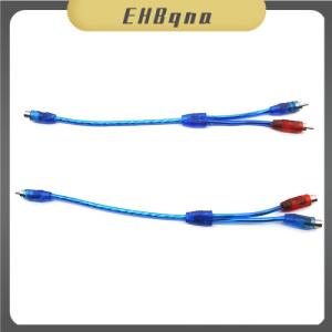 EHBqna อะแดปเตอร์สายแยกสัญญาณเสียง MP3รถยนต์ RCA 1ตัวผู้เป็นตัวเมีย2ตัวแปลงสายสัญญาณเสียงสำหรับรถยนต์อะแดปเตอร์ลำโพงรถยนต์เครื่องขยายเสียงรถยนต์