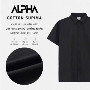 Áo sơ mi nam tay ngắn GEN ALPHA vải Chéo mềm mịn co giãn thoáng khí Sơ mi cổ bẻ tay ngắn 6 màu basic GEN54