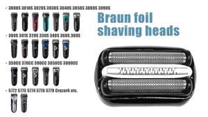 พร้อมส่ง 32B Replacement Shaver Head for Braun มีดโกนSeries 3Shaving Razor Head Suitable for Braun S3 3000s หัวโกนหนว 2PCS