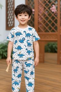 Setelan Piyama Anak Cowok Motif Terbaru Dan Lucu Lengan Pendek Celana Panjang Ready Usia 3Bln-10Thn