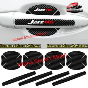 stiker carbon honja jazz rs pelindung handle mobil honda jazz 8pcs